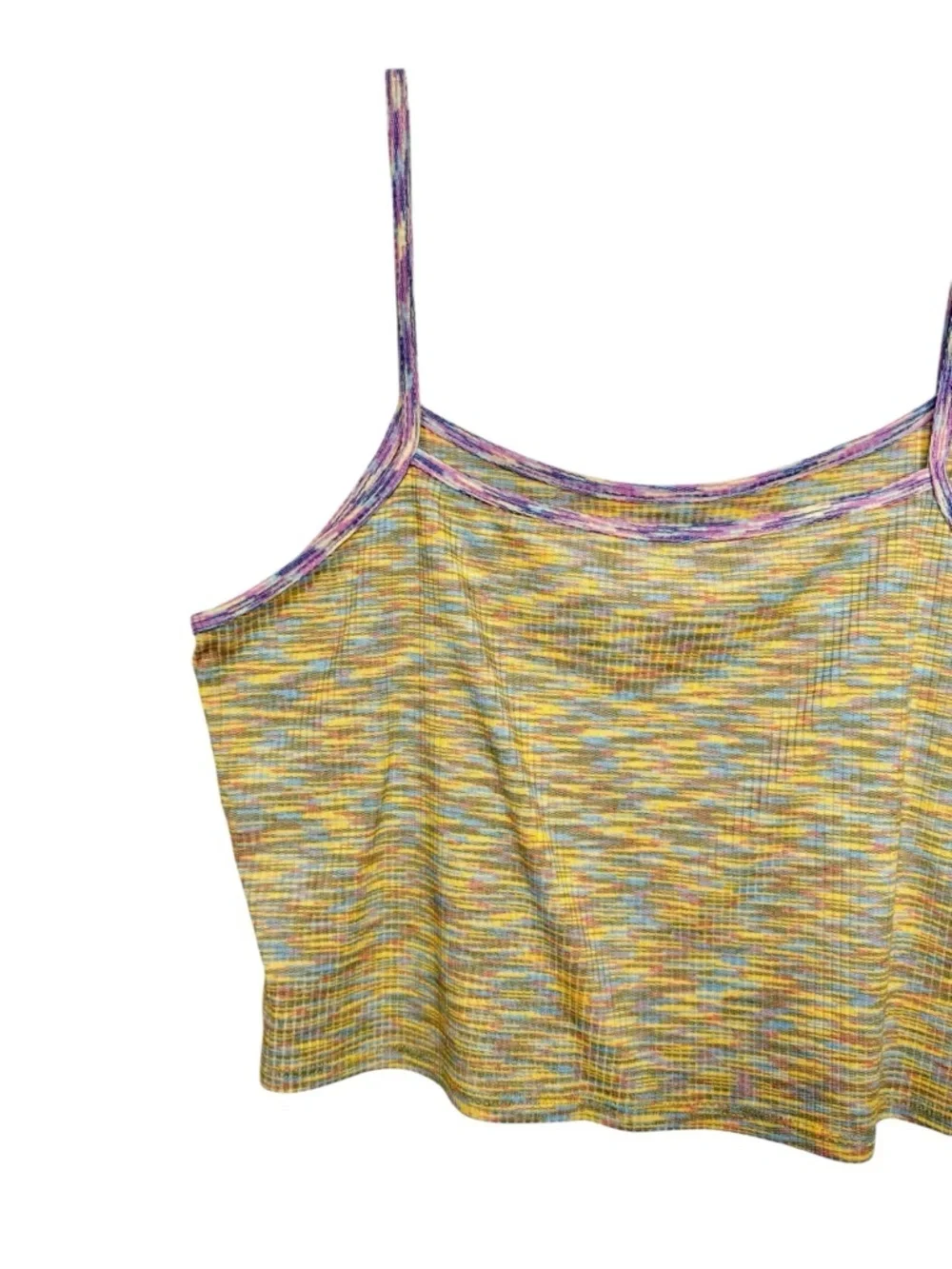 Lisa Says Gah Space Dye Strappy 90s Y2K Women’s Cropped Tank Top Sz L